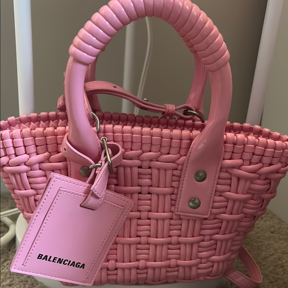 Balenciaga Pink Woven Mini Bag
